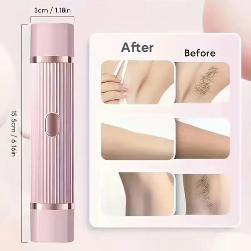 Épilateur Rasoir Électrique Femme 2-en-1 – Visage, Sourcils, Jambes & Aisselles