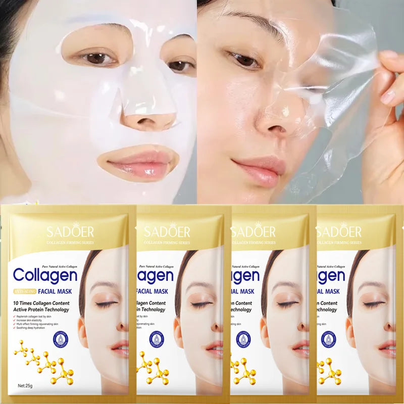 Masque Facial Anti-rides au Collagène – 10 pièces | Cosmétiques Coréens
