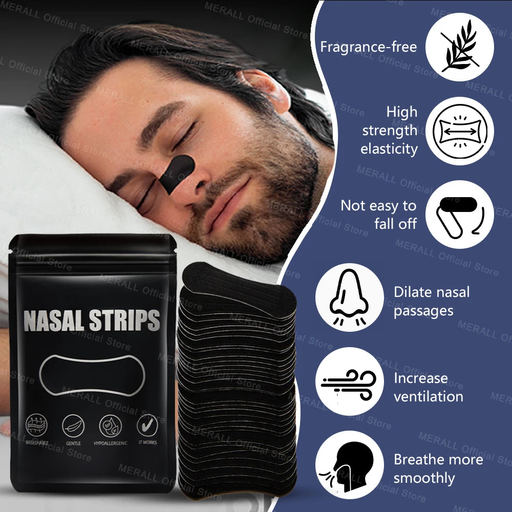 Bandes Nasales Anti-Ronflement Extra-Fortes – Sommeil Paisible | 30 Pcs