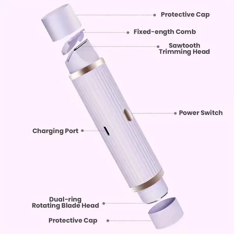 Épilateur Rasoir Électrique Femme 2-en-1 – Visage, Sourcils, Jambes & Aisselles