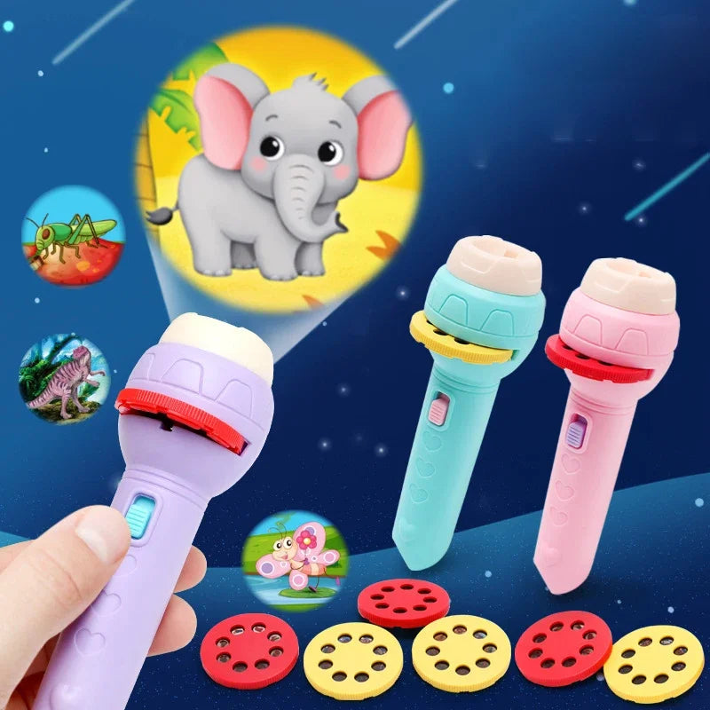 Lampe Torche Projecteur d'Histoires — Jouet Éducatif Enfant